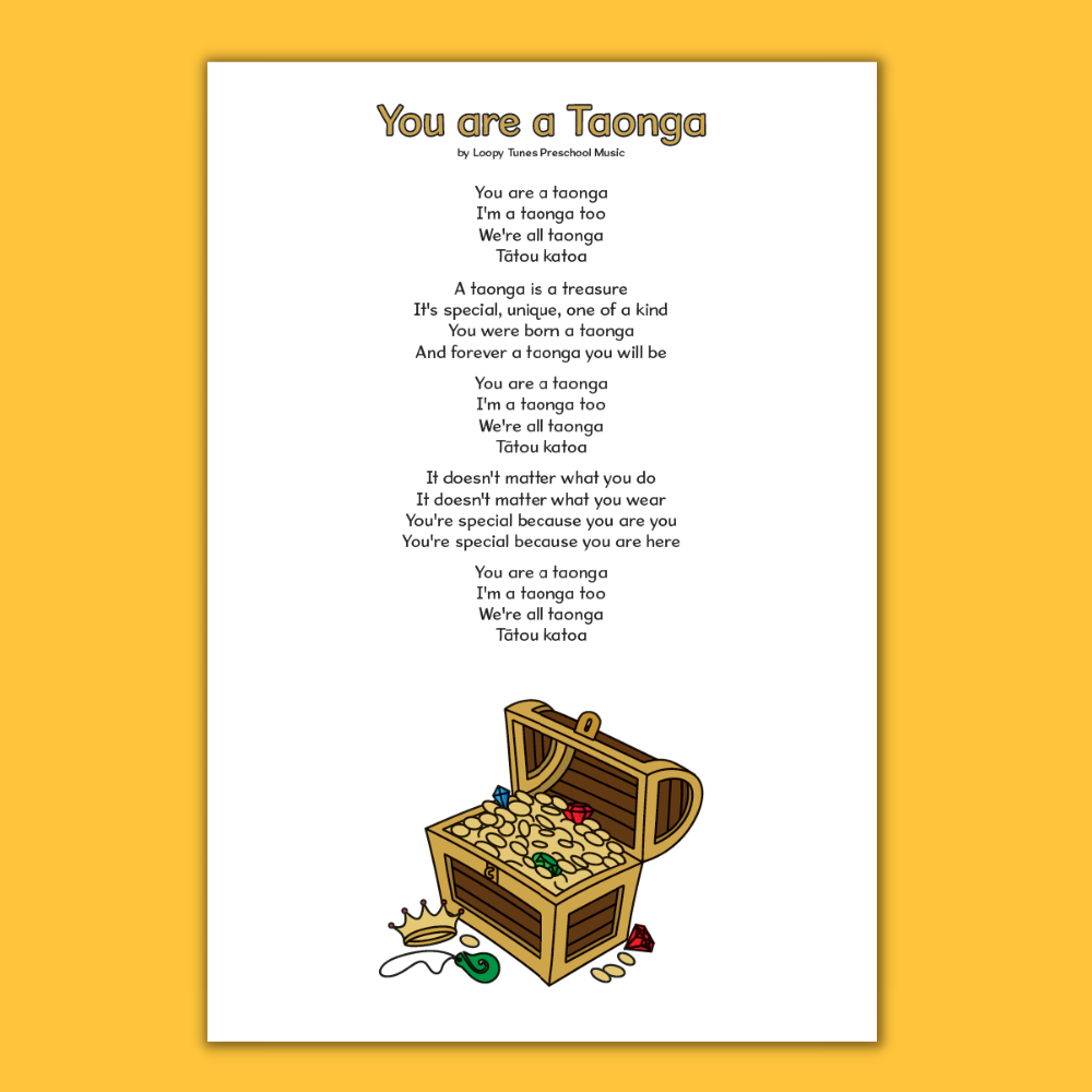 You are a Taonga: Lyric Sheet