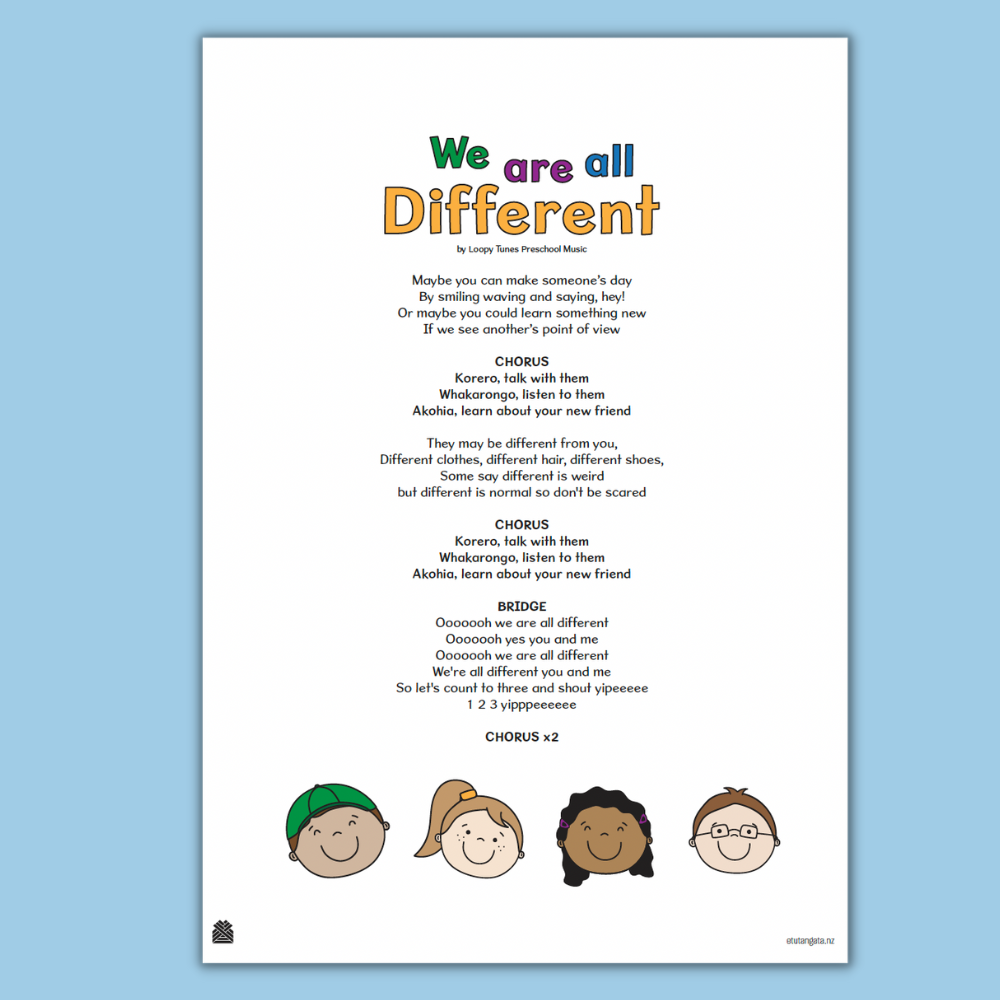 We Are All Different - Lyric Sheet