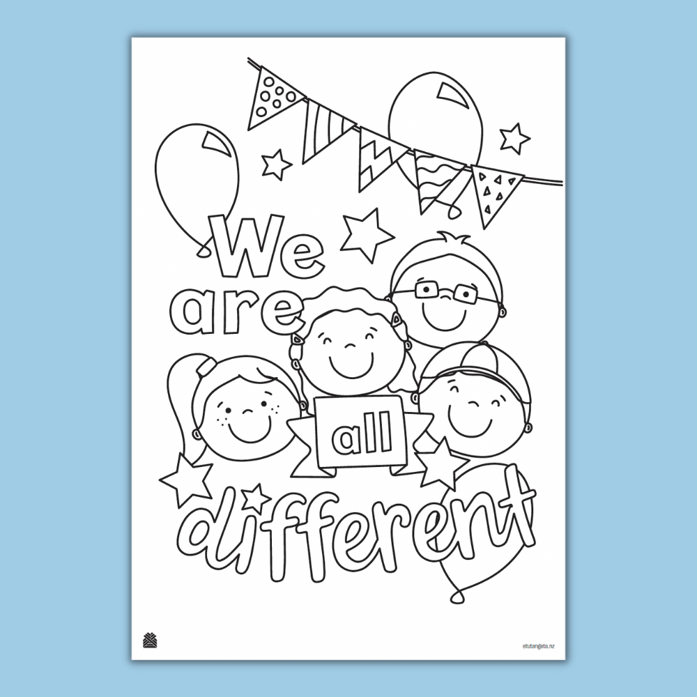 We Are All Different - Colouring Page