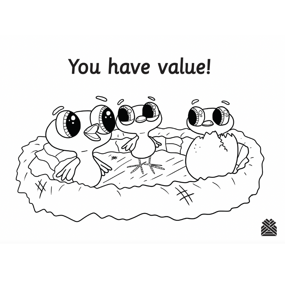 You Have Value - Cartoon Colouring Page