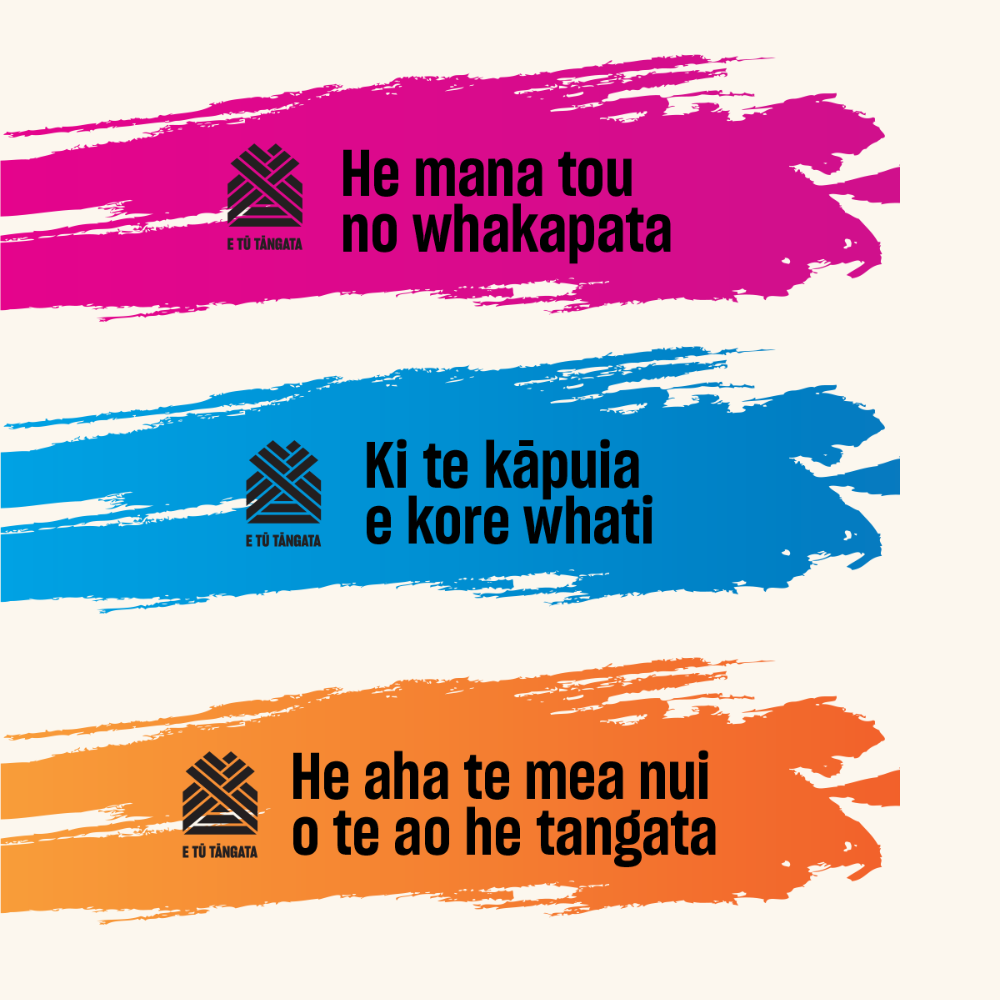 PNG files of E Tū Tāngata Strands - Te Reo