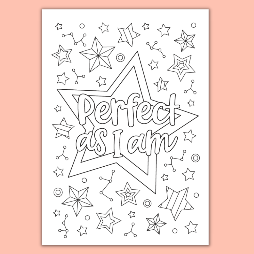 Perfect As I Am - Colouring Page